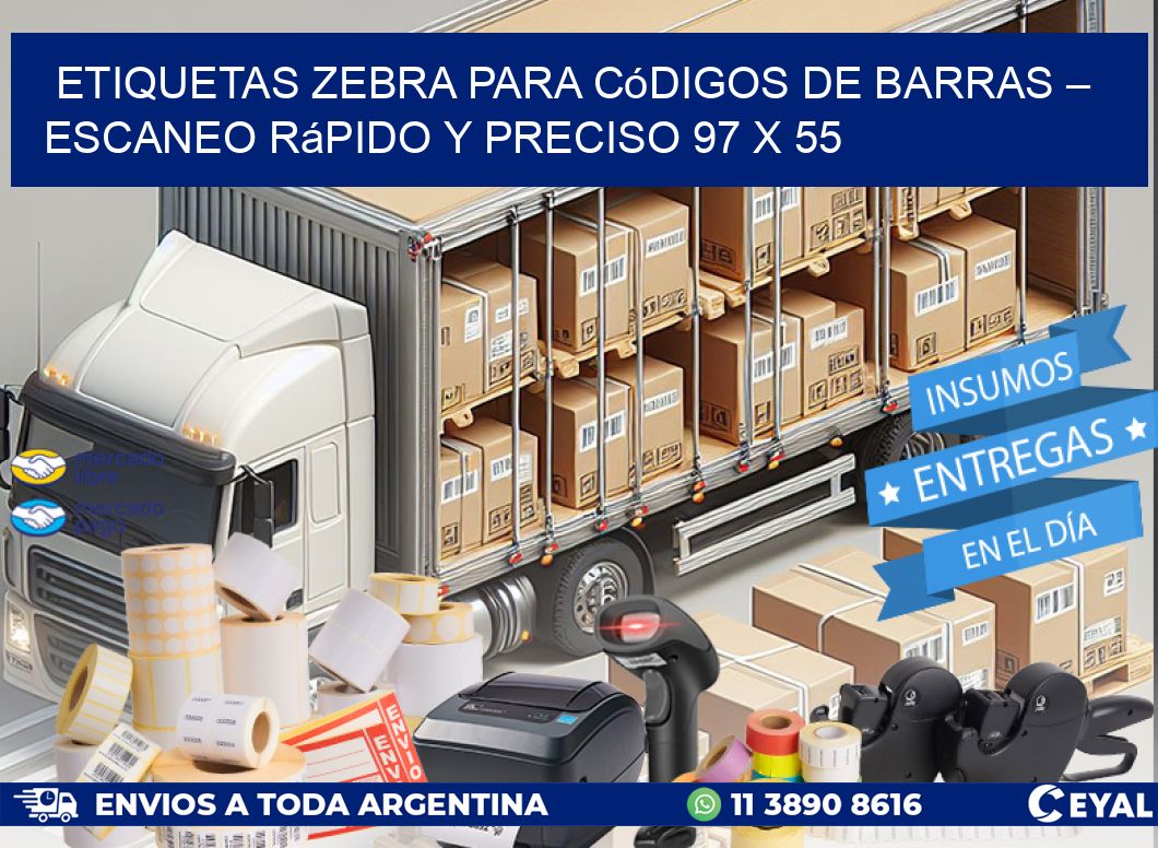 Etiquetas Zebra para Códigos de Barras – Escaneo Rápido y Preciso 97 x 55