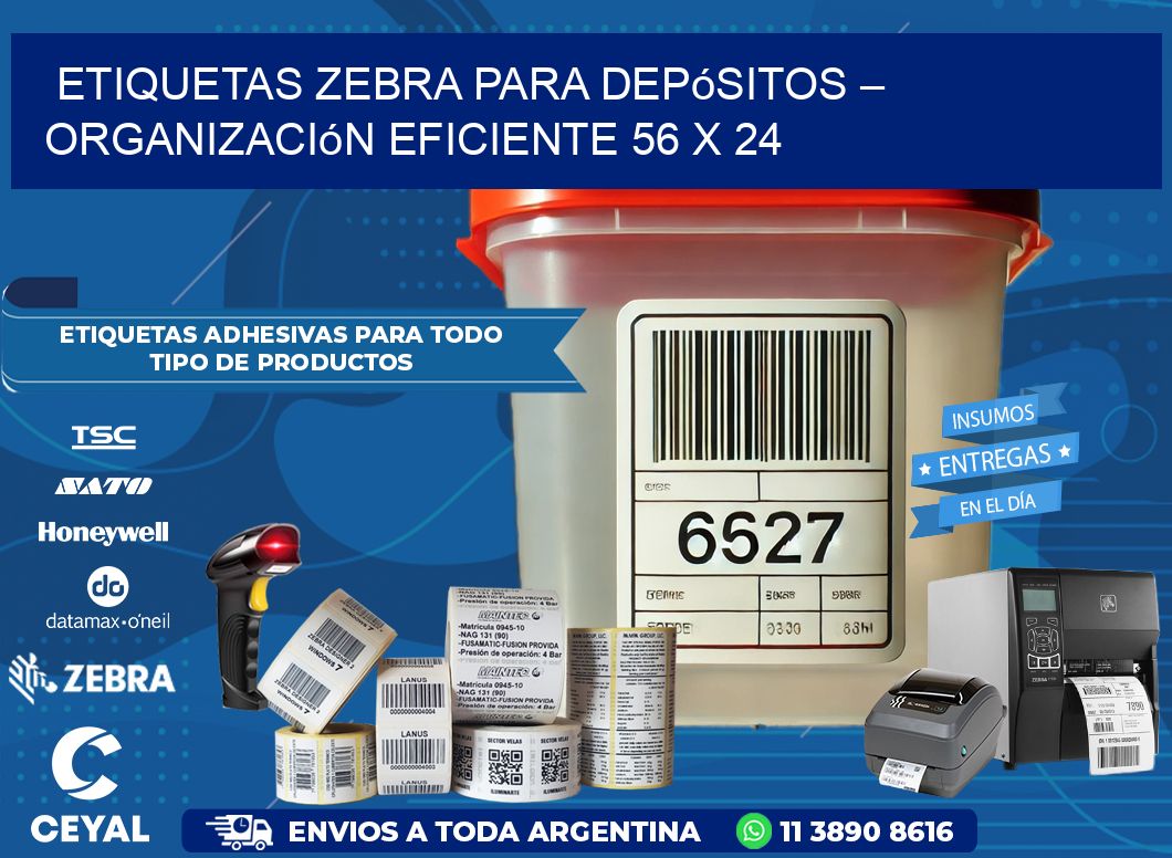 Etiquetas Zebra para Depósitos – Organización Eficiente 56 x 24