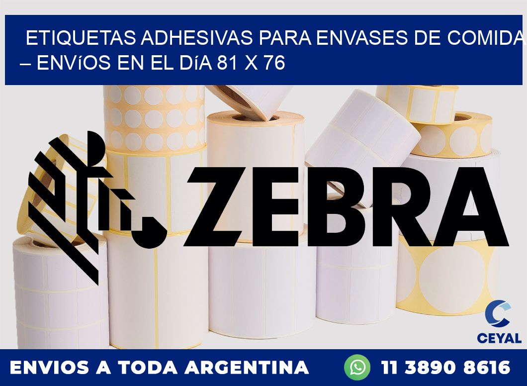 Etiquetas adhesivas para envases de comida – Envíos en el día 81 x 76