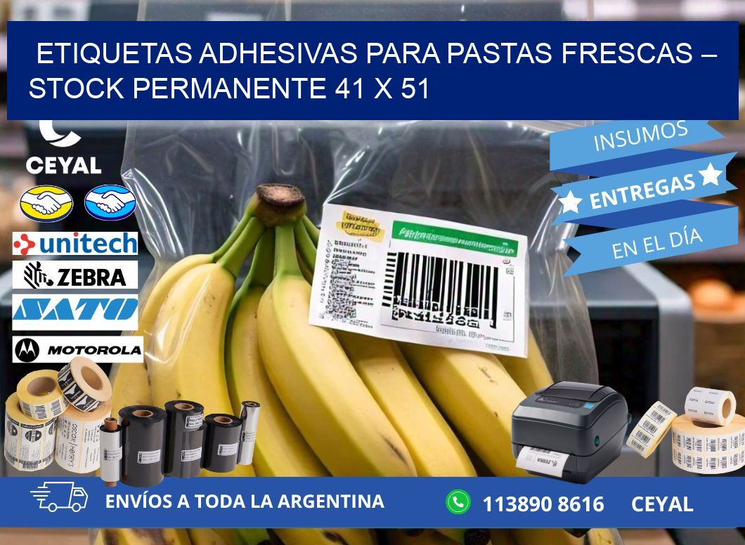 Etiquetas adhesivas para pastas frescas – Stock permanente 41 x 51