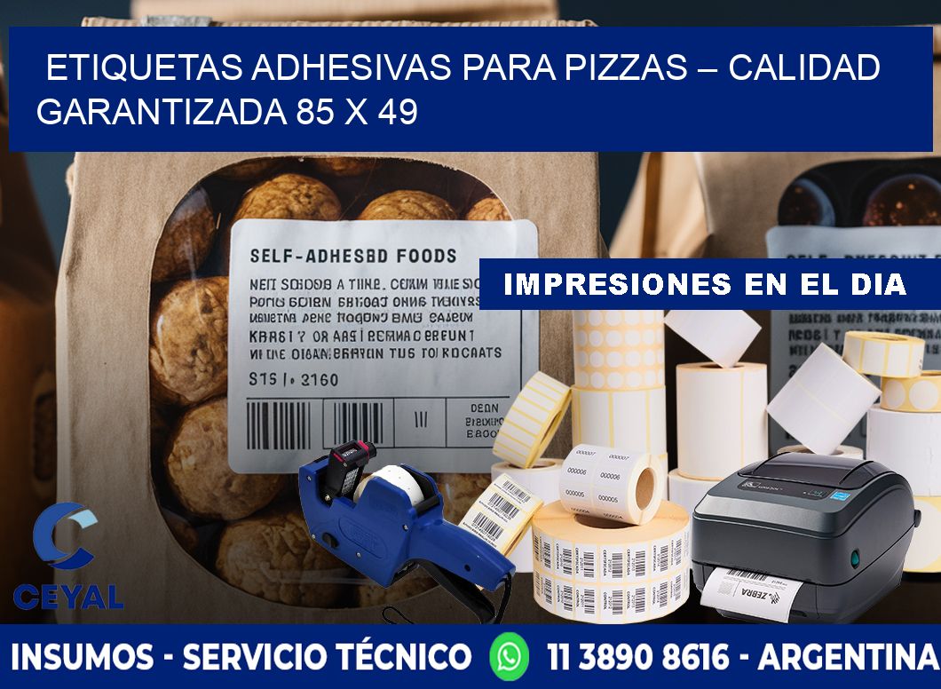 Etiquetas adhesivas para pizzas – Calidad garantizada 85 x 49