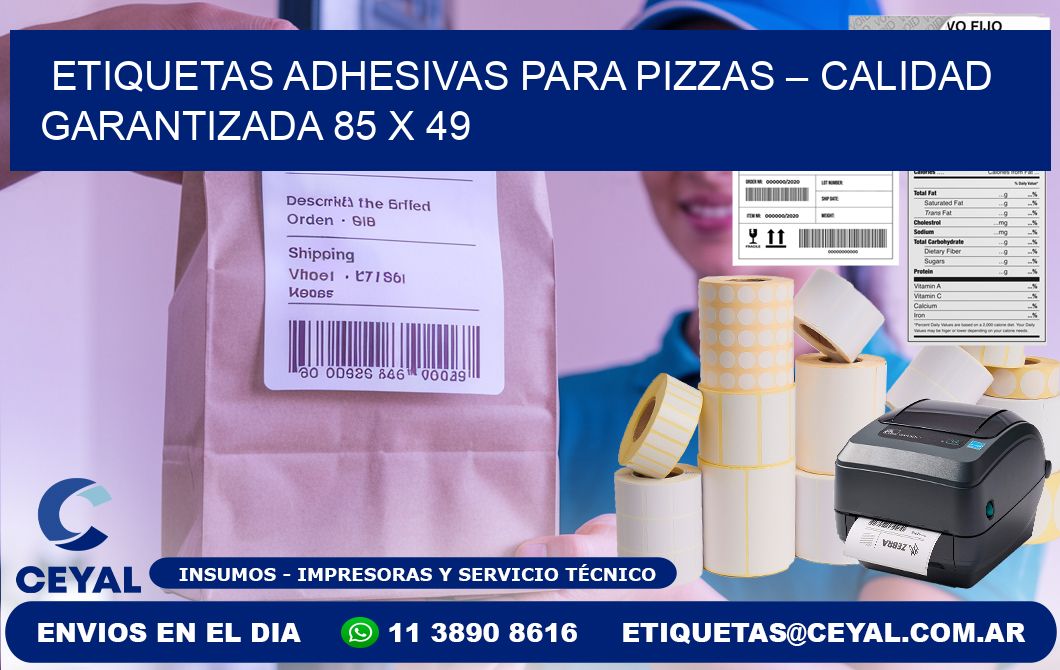 Etiquetas adhesivas para pizzas – Calidad garantizada 85 x 49