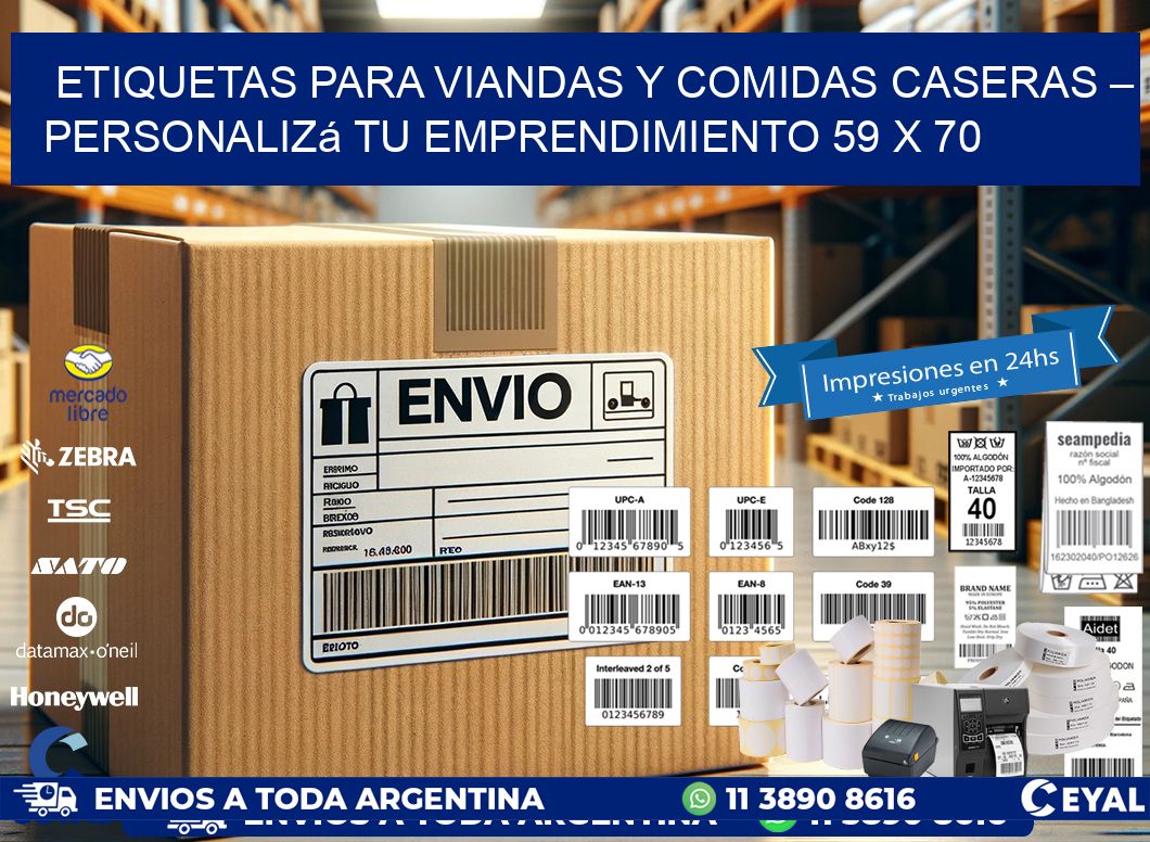 Etiquetas para Viandas y Comidas Caseras – Personalizá Tu Emprendimiento 59 x 70