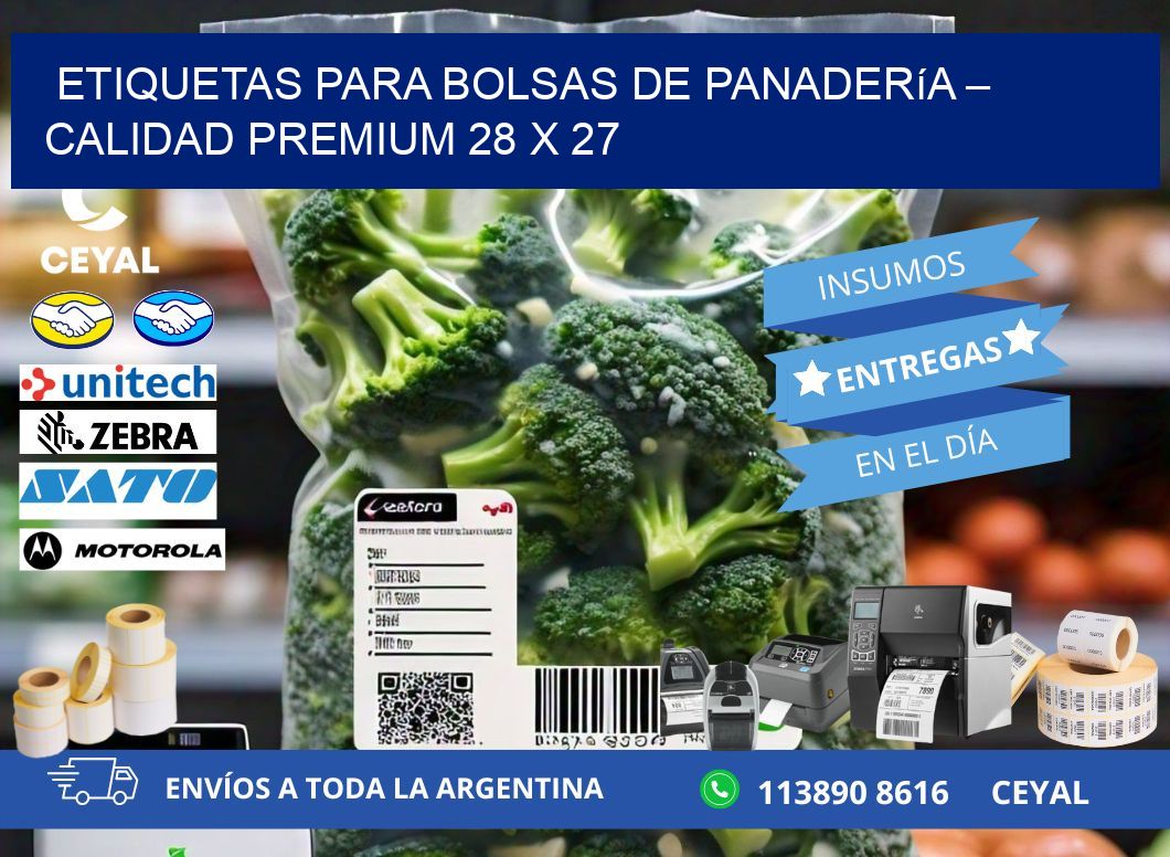 Etiquetas para bolsas de panadería – Calidad premium 28 x 27