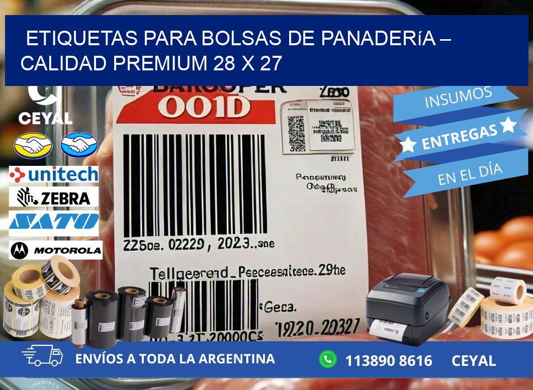 Etiquetas para bolsas de panadería – Calidad premium 28 x 27