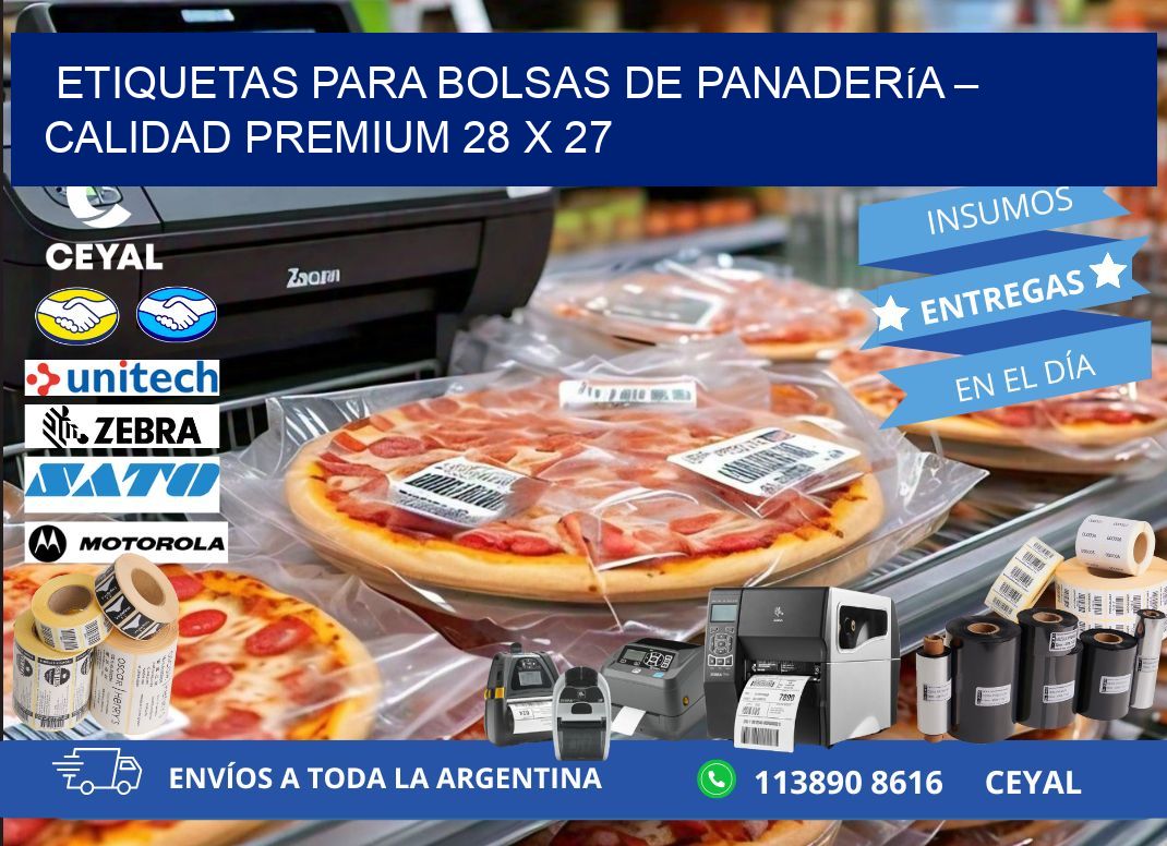 Etiquetas para bolsas de panadería – Calidad premium 28 x 27