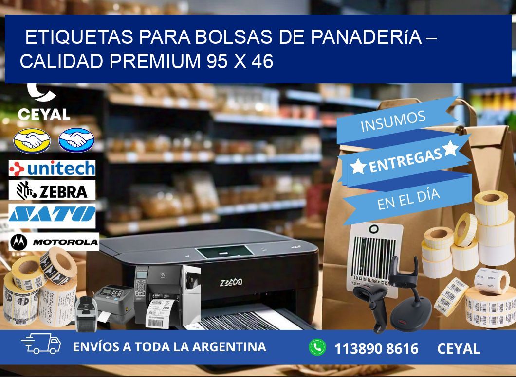 Etiquetas para bolsas de panadería – Calidad premium 95 x 46