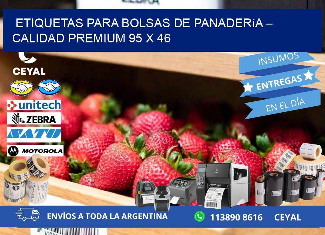 Etiquetas para bolsas de panadería – Calidad premium 95 x 46