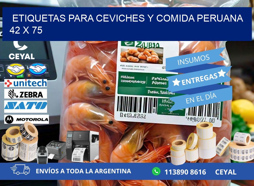 Etiquetas para ceviches y comida peruana 42 x 75