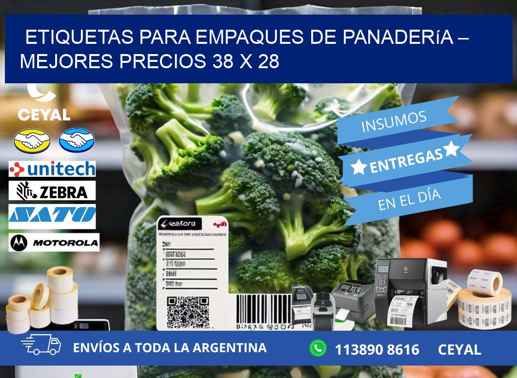 Etiquetas para empaques de panadería – Mejores precios 38 x 28