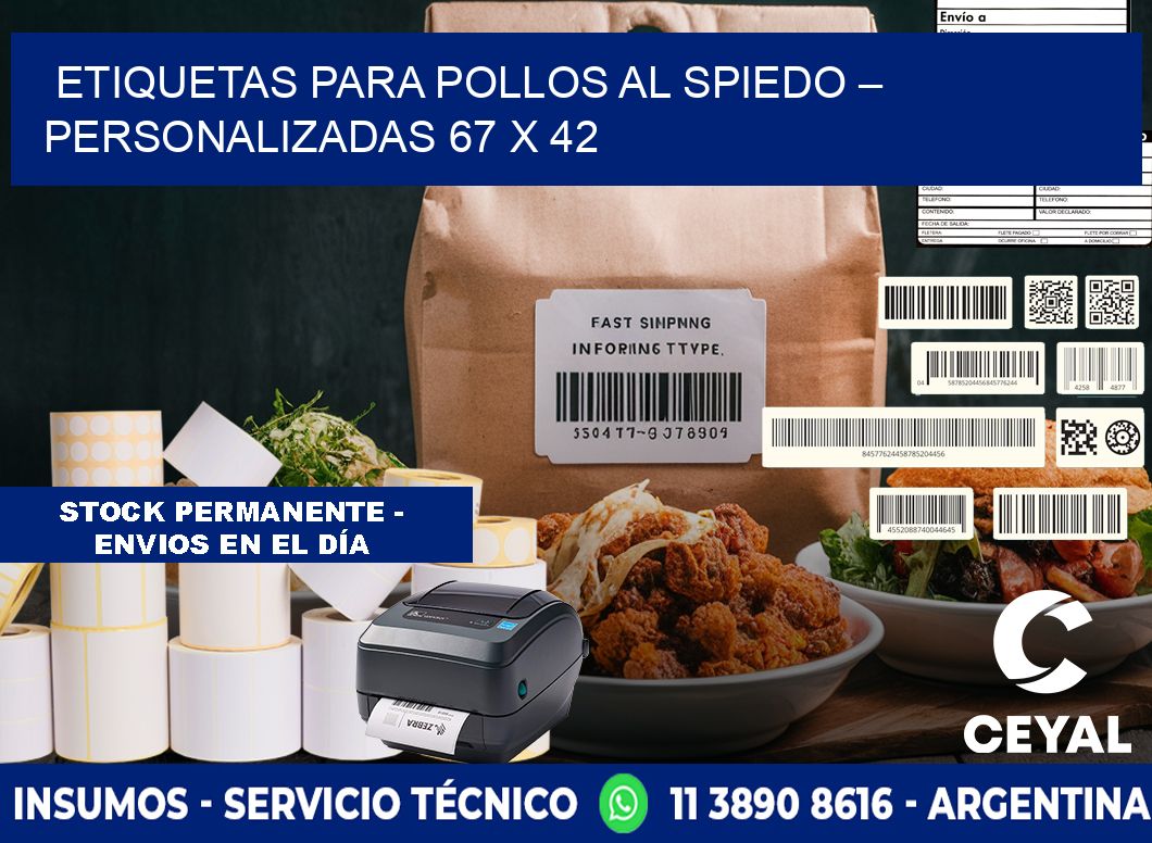 Etiquetas para pollos al spiedo – Personalizadas 67 x 42