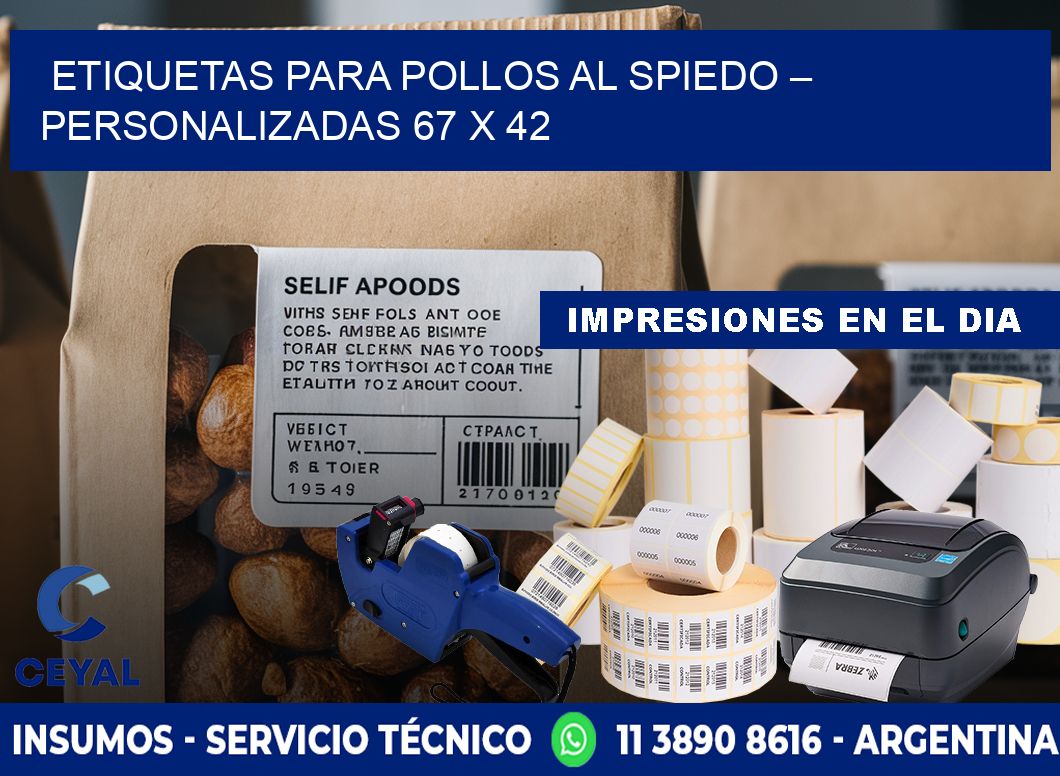 Etiquetas para pollos al spiedo – Personalizadas 67 x 42