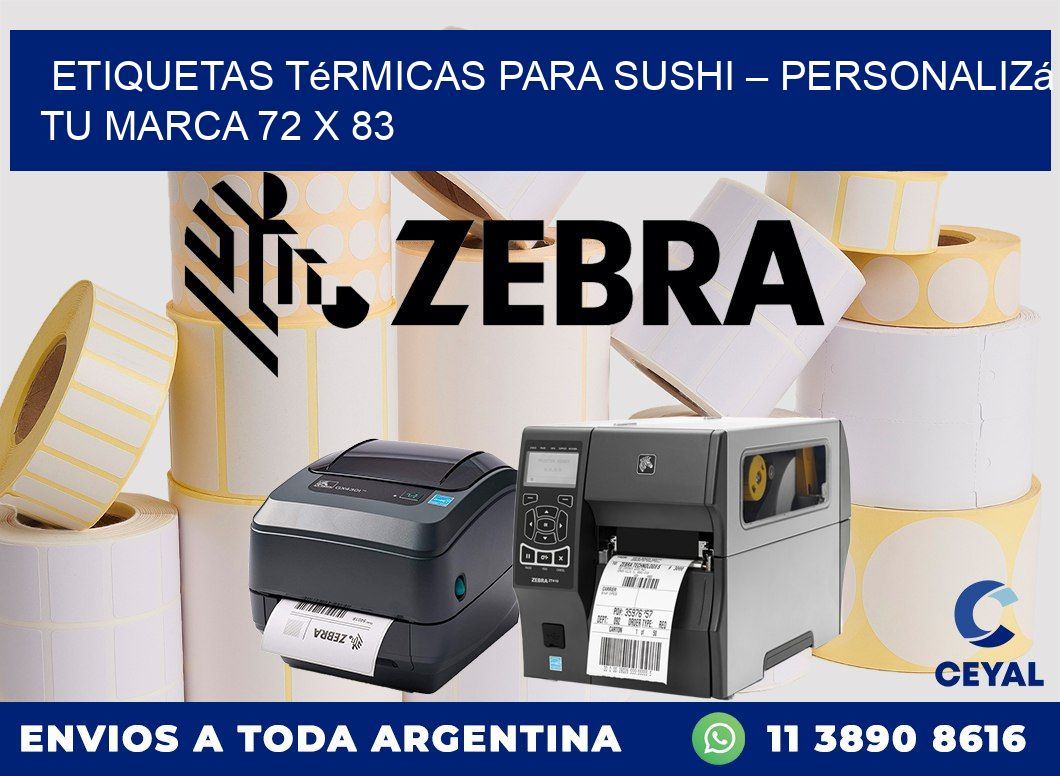 Etiquetas térmicas para sushi – Personalizá tu marca 72 x 83