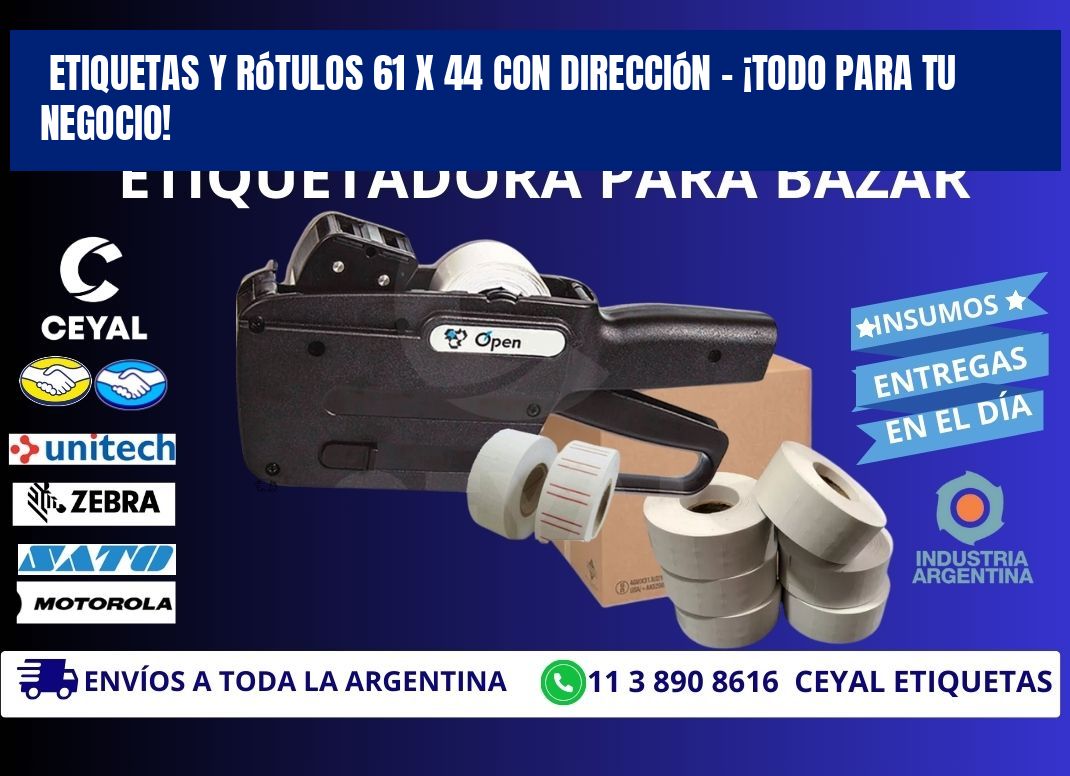 Etiquetas y Rótulos 61 x 44 con Dirección – ¡Todo para tu Negocio!