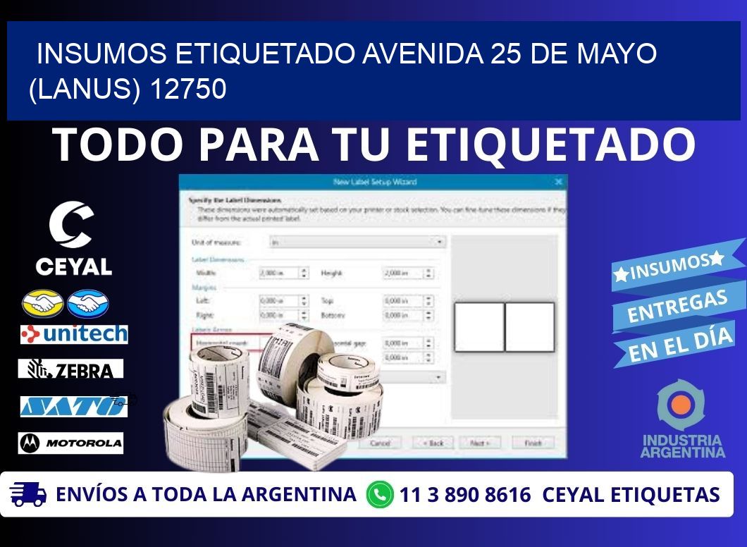 INSUMOS ETIQUETADO Avenida 25 de Mayo (lanus) 12750