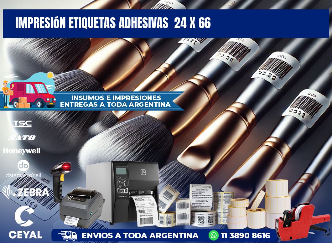Impresión Etiquetas adhesivas  24 x 66