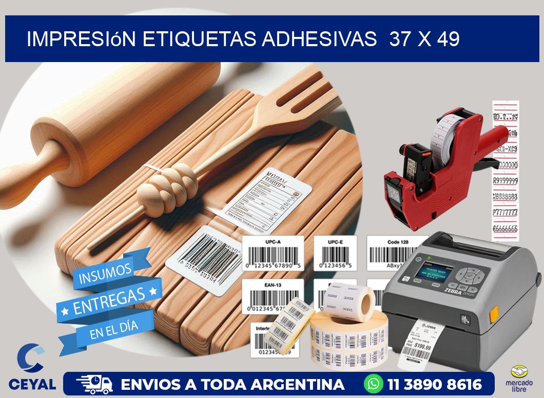 Impresión Etiquetas adhesivas 37 x 49