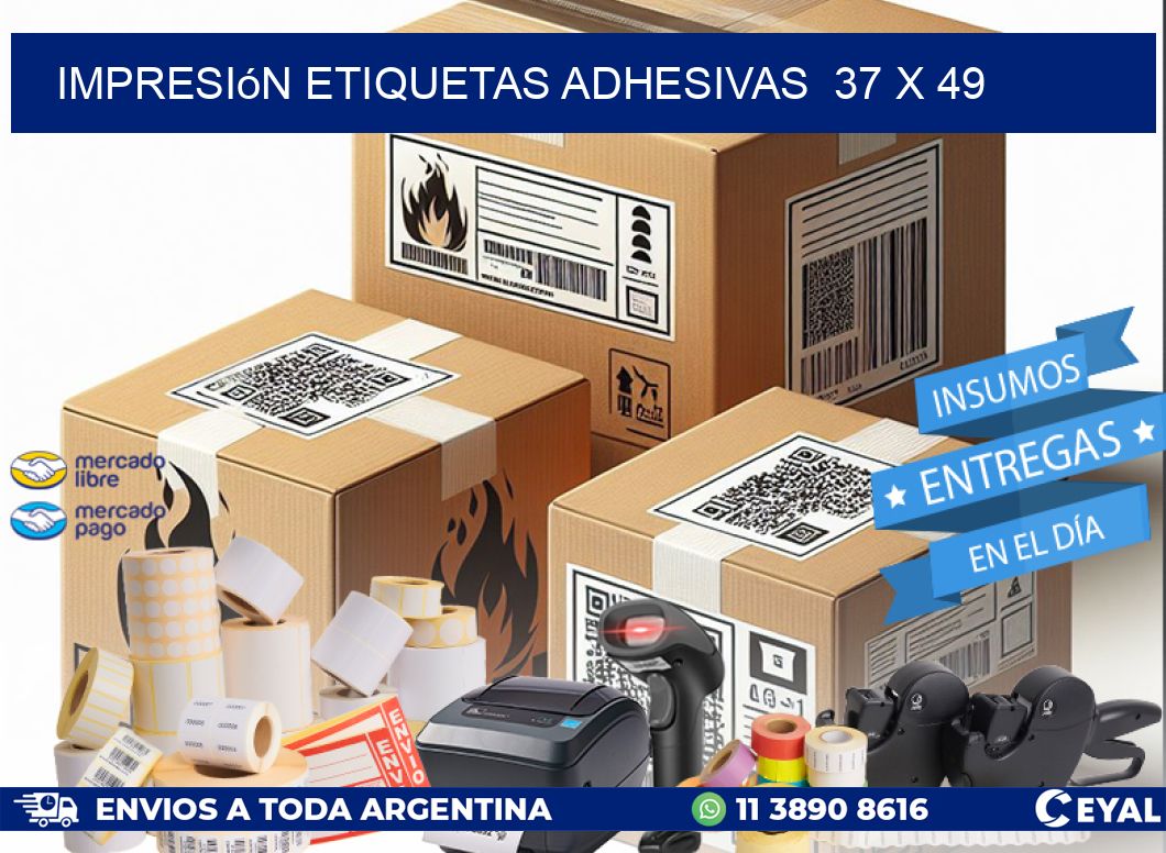Impresión Etiquetas adhesivas 37 x 49