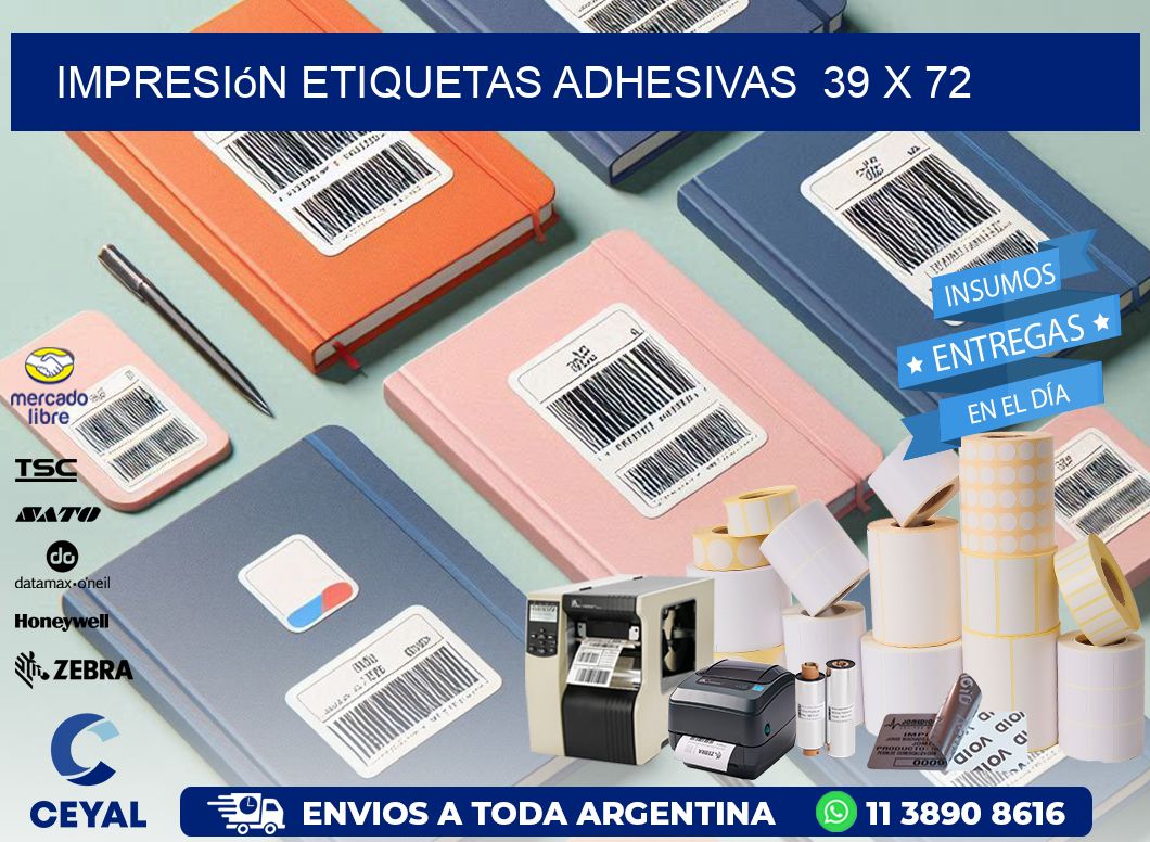 Impresión Etiquetas adhesivas  39 x 72