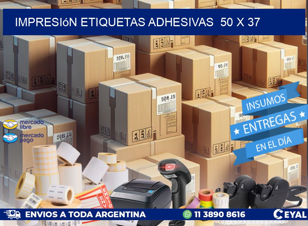 Impresión Etiquetas adhesivas  50 x 37