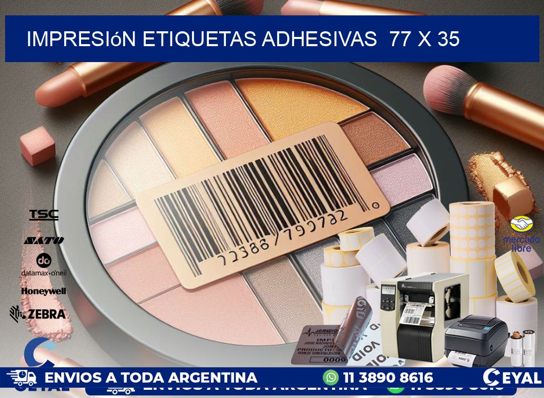 Impresión Etiquetas adhesivas  77 x 35
