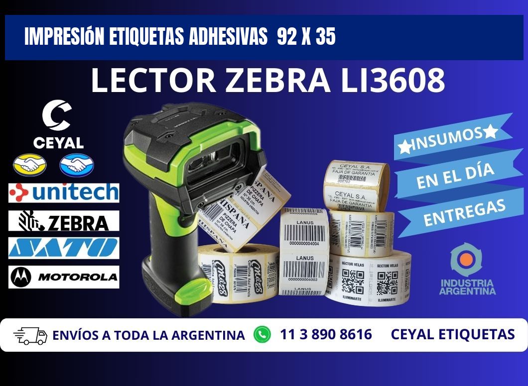 Impresión Etiquetas adhesivas  92 x 35