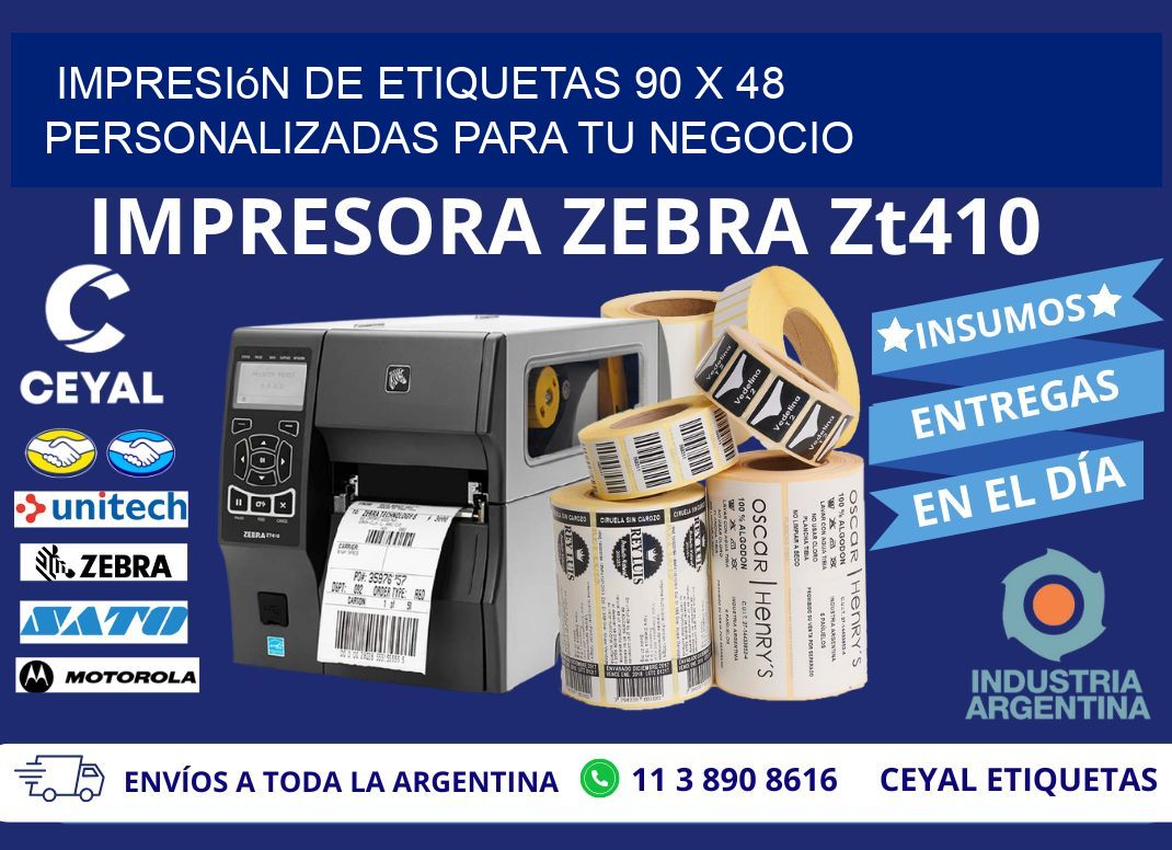 Impresión de Etiquetas 90 x 48 Personalizadas para tu Negocio