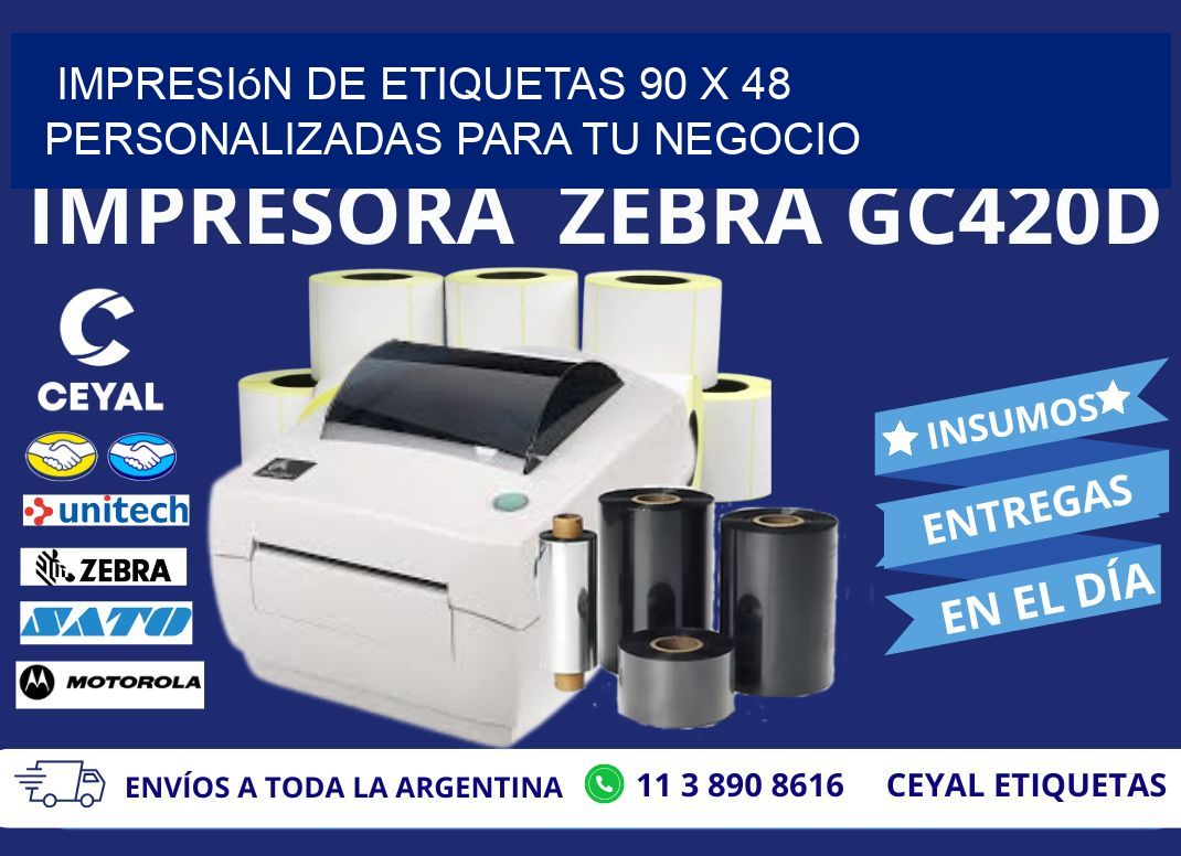 Impresión de Etiquetas 90 x 48 Personalizadas para tu Negocio