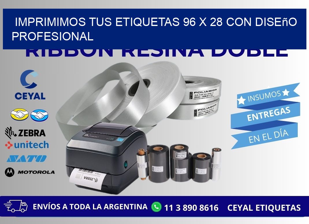 Imprimimos tus Etiquetas 96 x 28 con Diseño Profesional