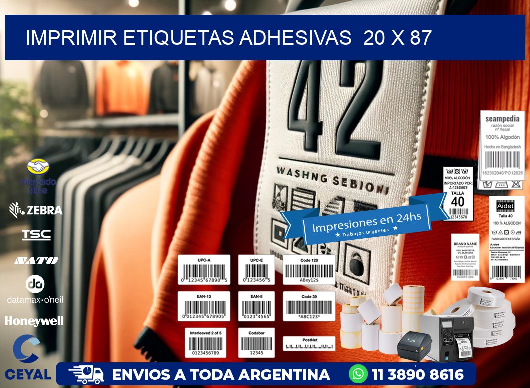 Imprimir Etiquetas adhesivas  20 x 87