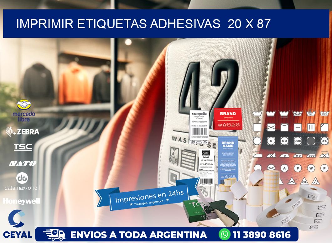 Imprimir Etiquetas adhesivas  20 x 87
