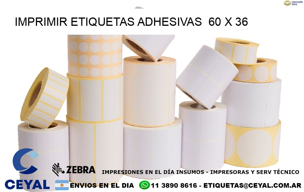 Imprimir Etiquetas adhesivas  60 x 36