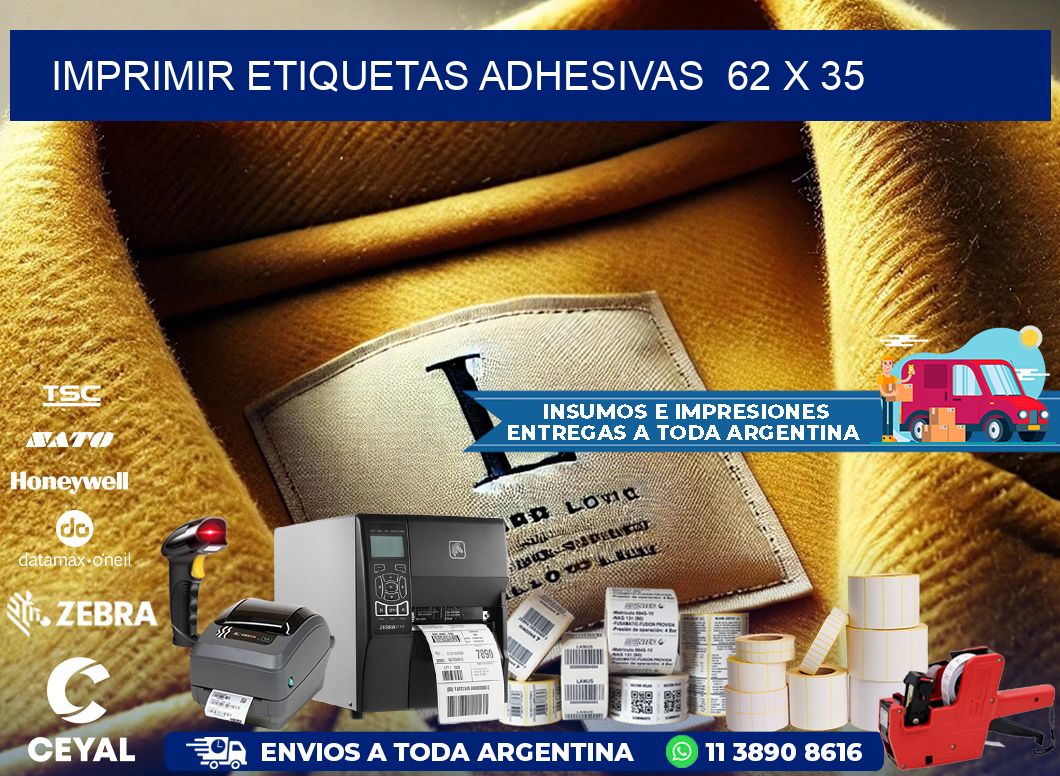 Imprimir Etiquetas adhesivas  62 x 35