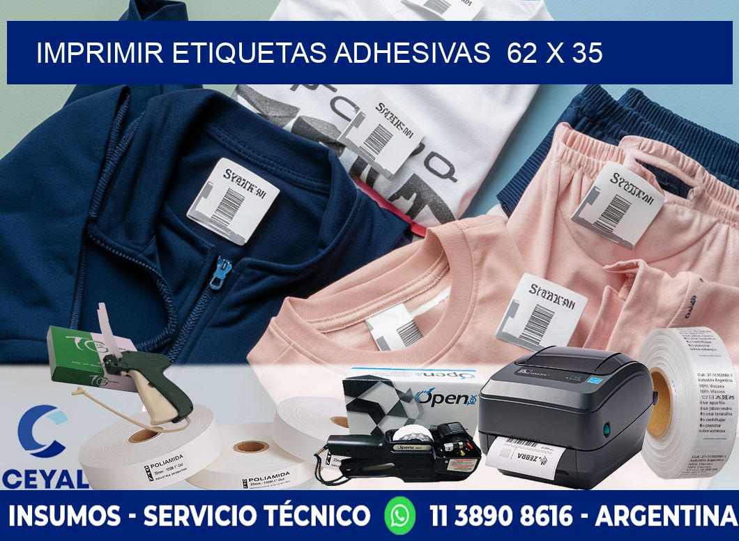 Imprimir Etiquetas adhesivas  62 x 35