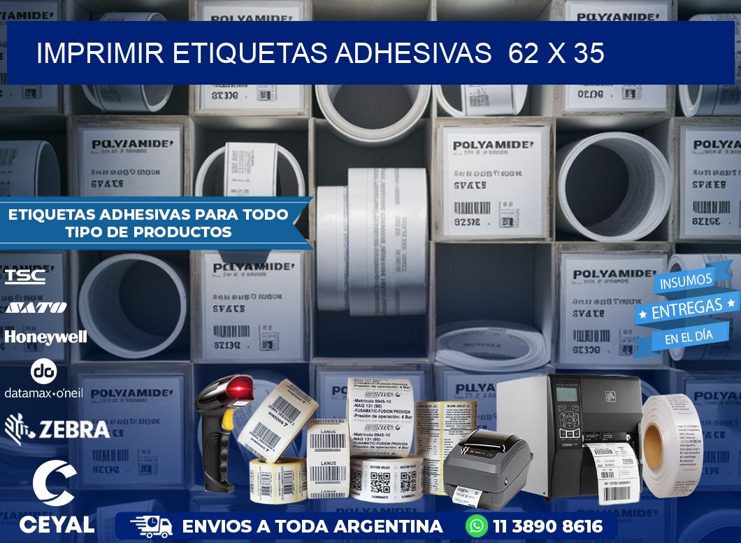 Imprimir Etiquetas adhesivas  62 x 35