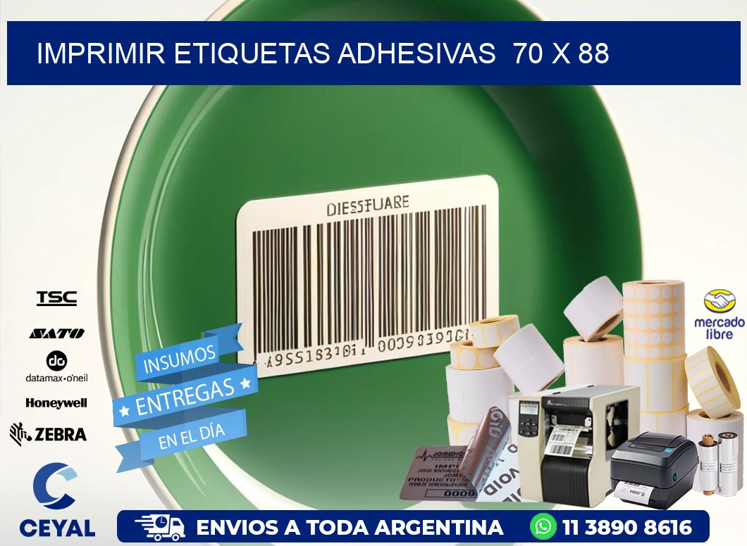 Imprimir Etiquetas adhesivas 70 x 88