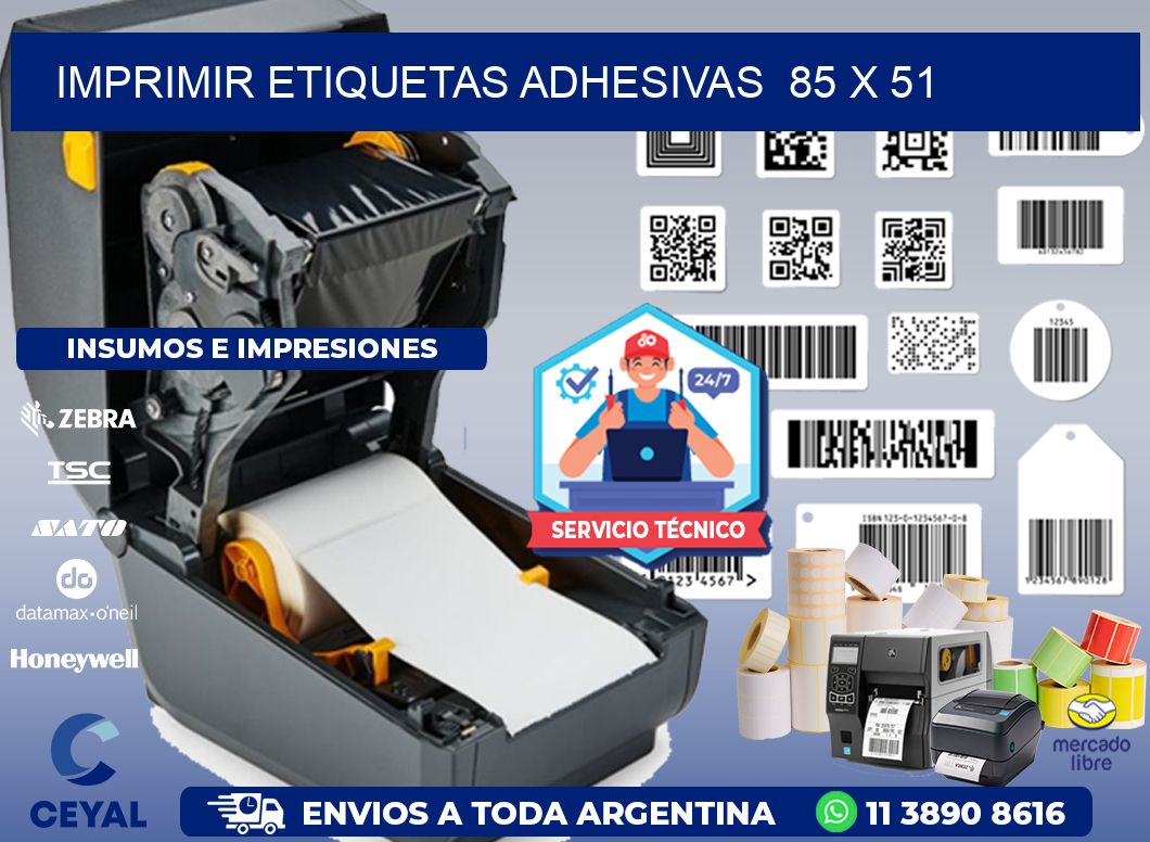 Imprimir Etiquetas adhesivas 85 x 51