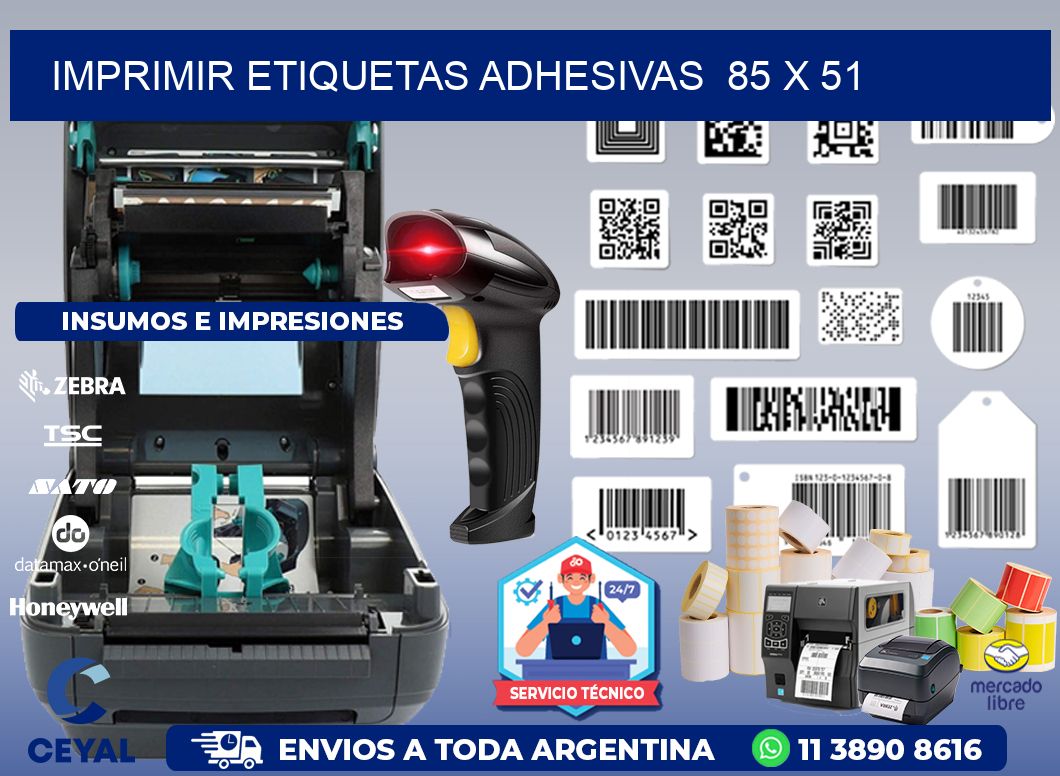 Imprimir Etiquetas adhesivas 85 x 51
