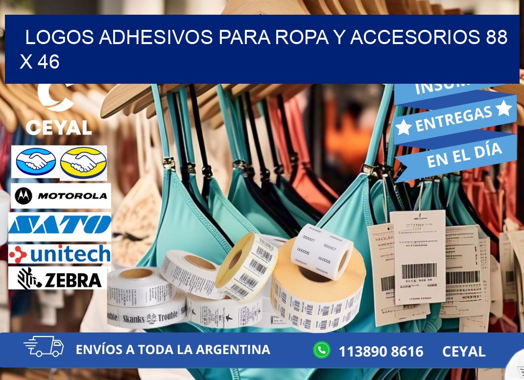 LOGOS ADHESIVOS PARA ROPA Y ACCESORIOS 88 x 46