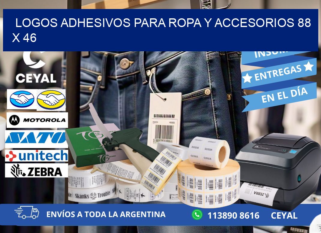 LOGOS ADHESIVOS PARA ROPA Y ACCESORIOS 88 x 46