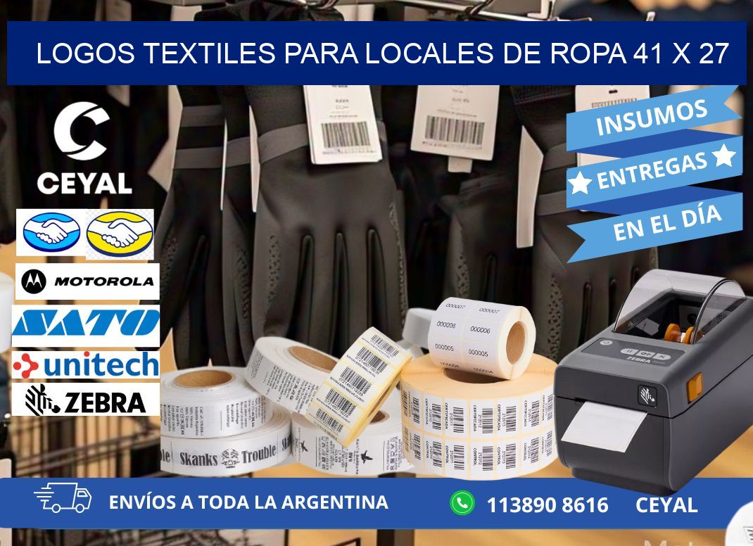 LOGOS TEXTILES PARA LOCALES DE ROPA 41 x 27