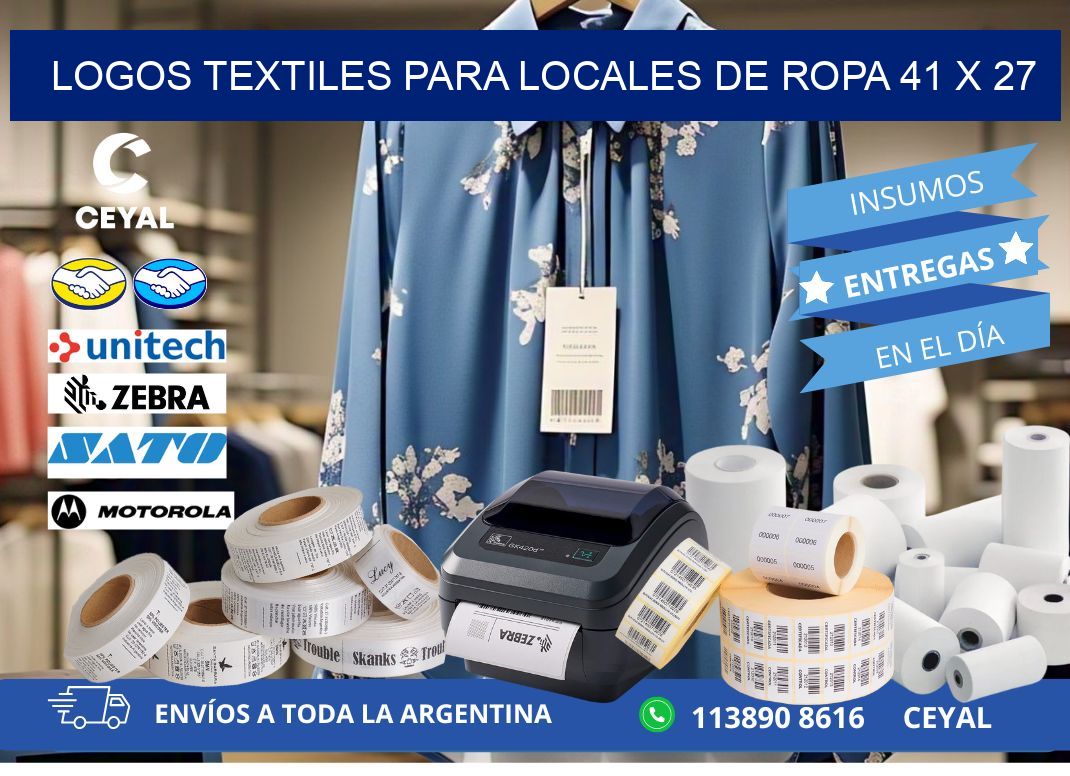 LOGOS TEXTILES PARA LOCALES DE ROPA 41 x 27