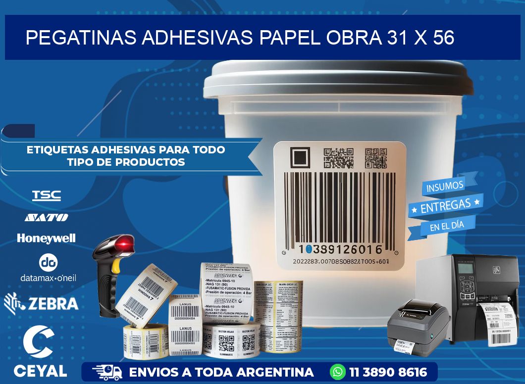 Pegatinas Adhesivas papel Obra 31 x 56