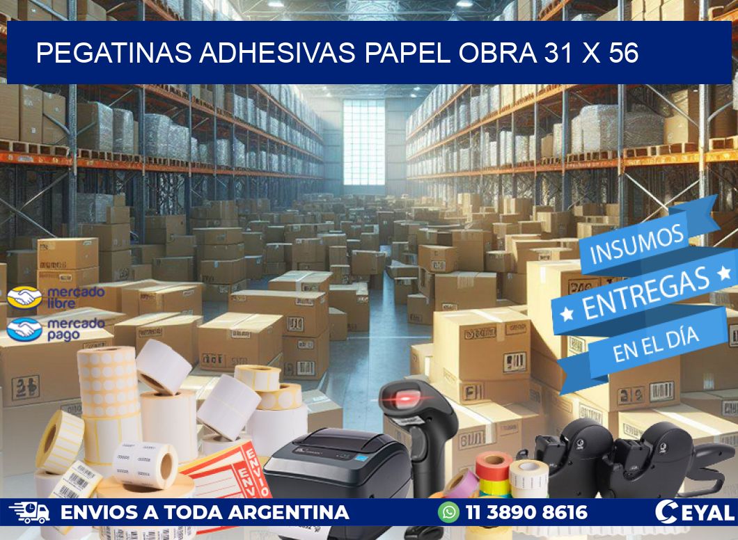 Pegatinas Adhesivas papel Obra 31 x 56