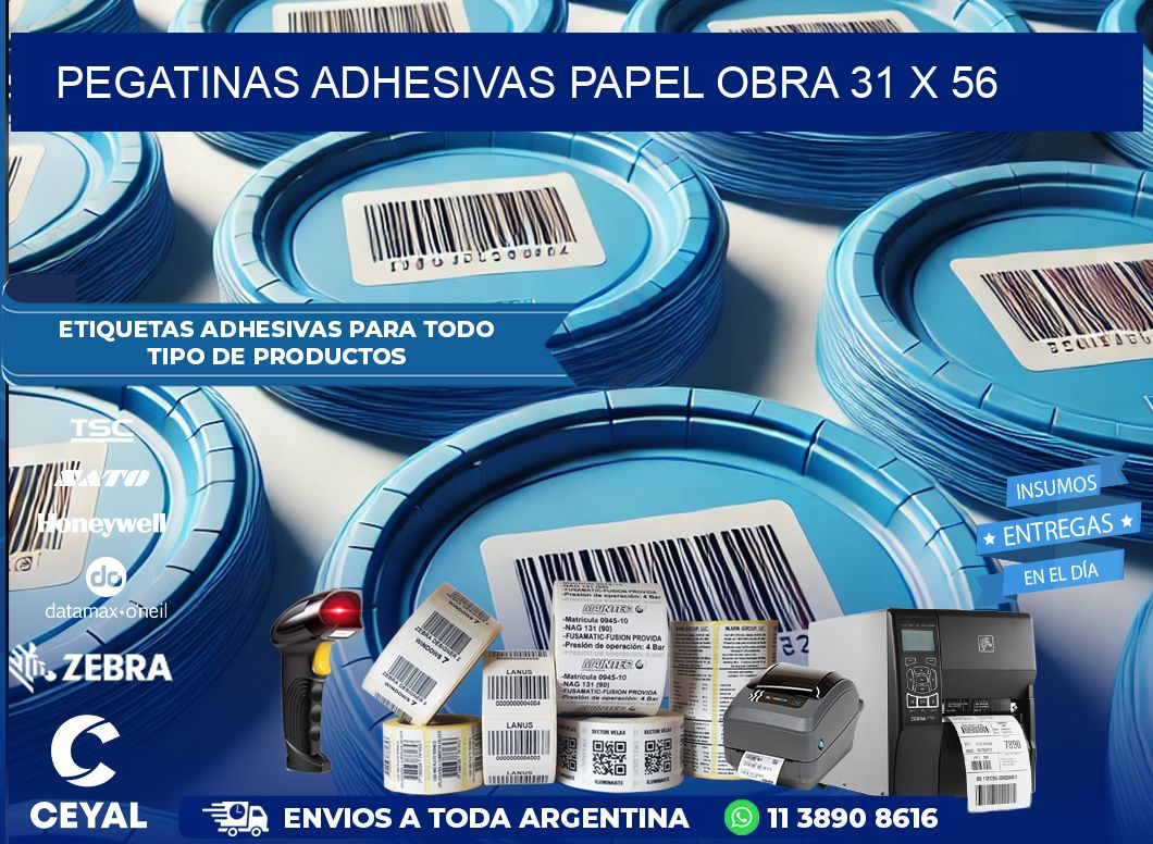 Pegatinas Adhesivas papel Obra 31 x 56