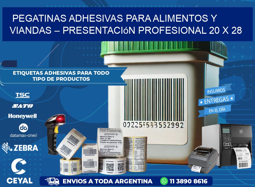 Pegatinas Adhesivas para Alimentos y Viandas – Presentación Profesional 20 x 28