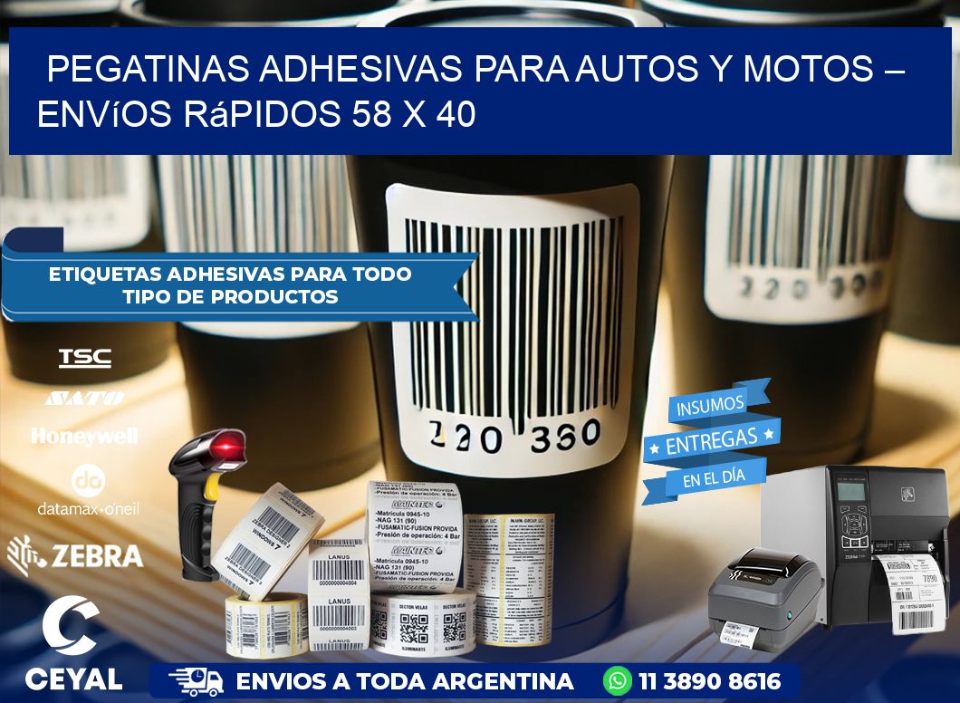 Pegatinas Adhesivas para Autos y Motos – Envíos Rápidos 58 x 40