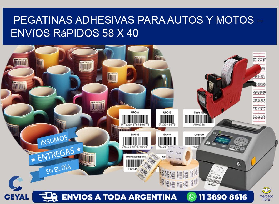 Pegatinas Adhesivas para Autos y Motos – Envíos Rápidos 58 x 40