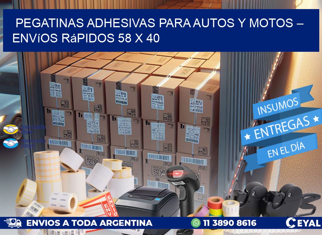 Pegatinas Adhesivas para Autos y Motos – Envíos Rápidos 58 x 40