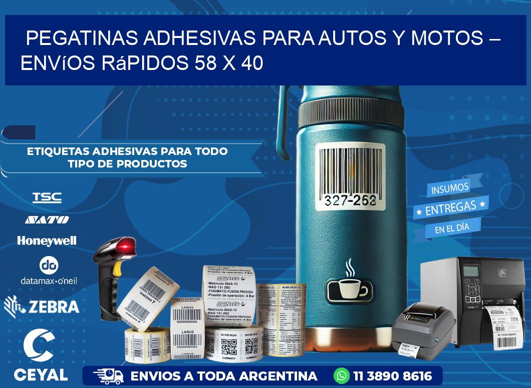 Pegatinas Adhesivas para Autos y Motos – Envíos Rápidos 58 x 40